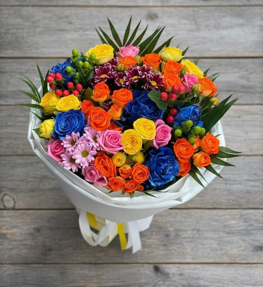 Букет цветов из: Розы и Хризантемы в Чиркее