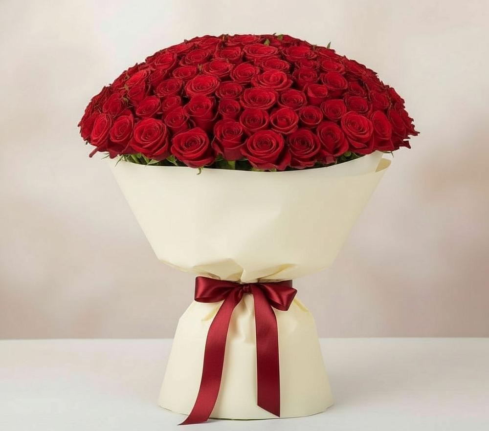Букет 101 Красная роза Милано в Чиркее