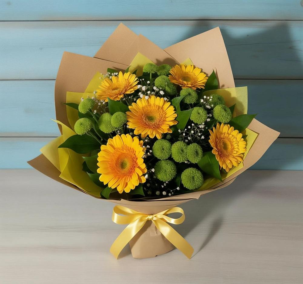 Букет цветов из: Герберы и Хризантемы в Чиркее