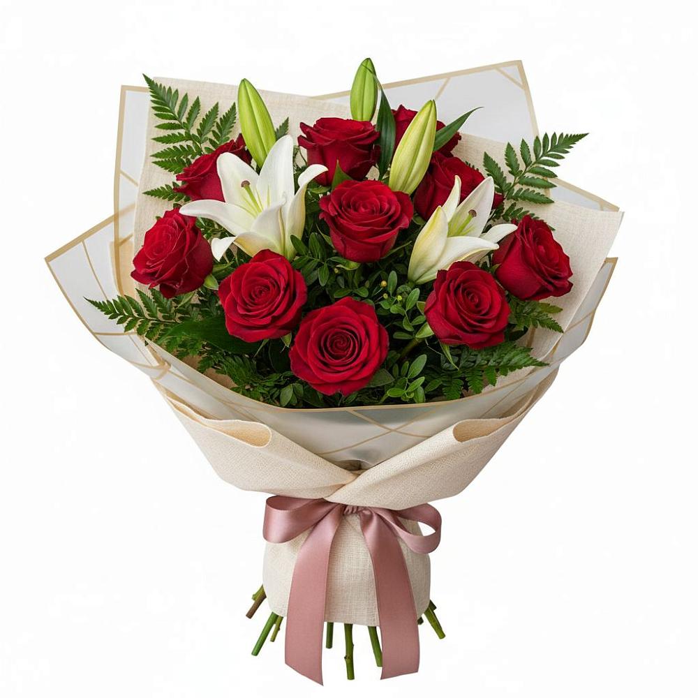 Букет цветов из: Лилии и Розы в Чиркее