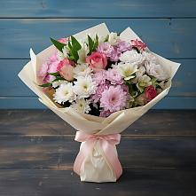 Букет цветов из:  Хризантемы, Альстромерии и Розы в Чиркее