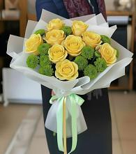 Букет цветов из:  Хризантемы и Розы в Чиркее