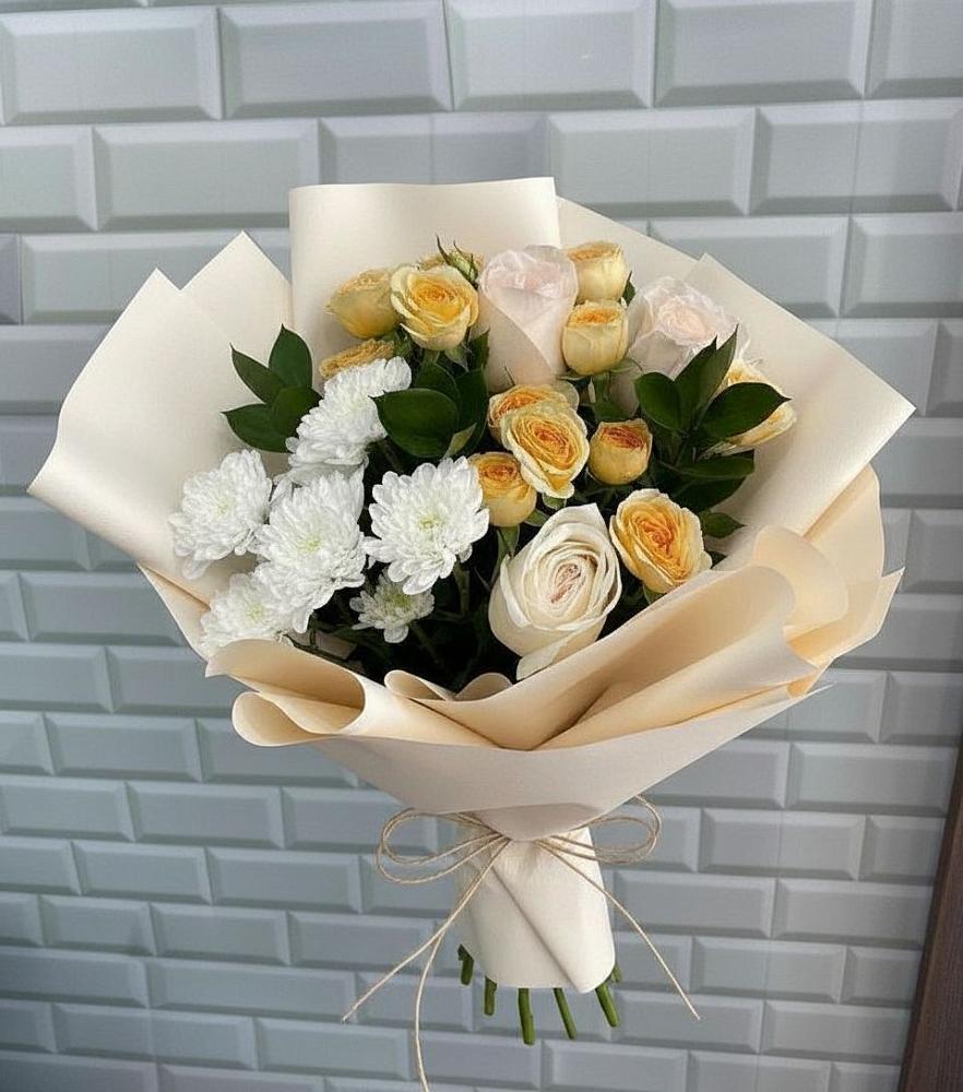 Букет цветов из: Розы и Хризантемы в Чиркее