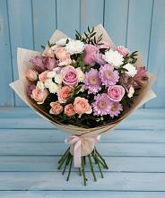 Букет цветов из:  Хризантемы, Розы и Альстромерии в Чиркее