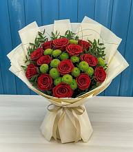 Букет цветов из:  Розы и Хризантемы в Чиркее