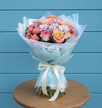 Букет цветов из:  Хризантемы и Розы в Чиркее