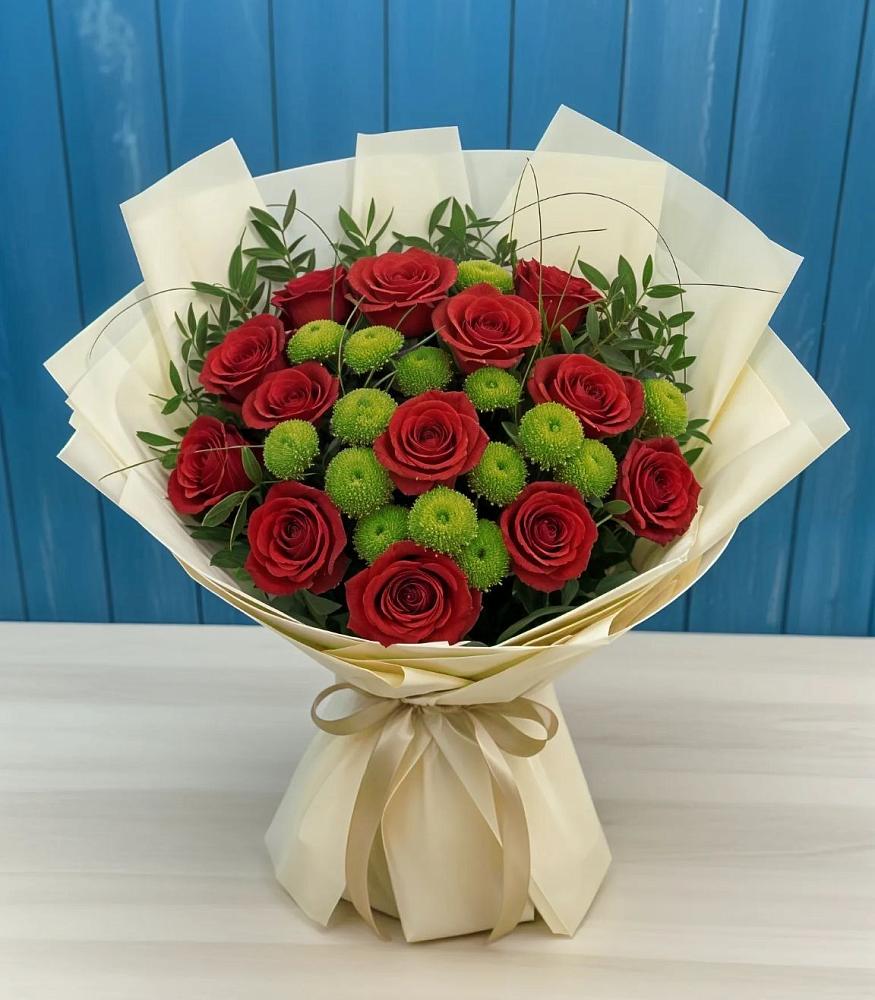 Букет цветов из: Розы и Хризантемы в Чиркее