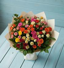 Букет Микс из разноцветных кустовых роз #REPLACE_PRED# Чиркее